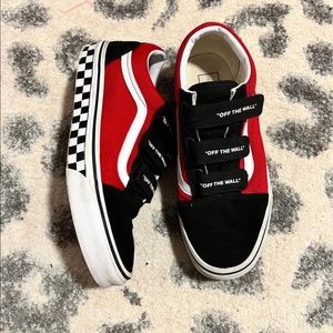 Vans Off The Wall checkered Velcro Suede Classic V Style sneakers shoes